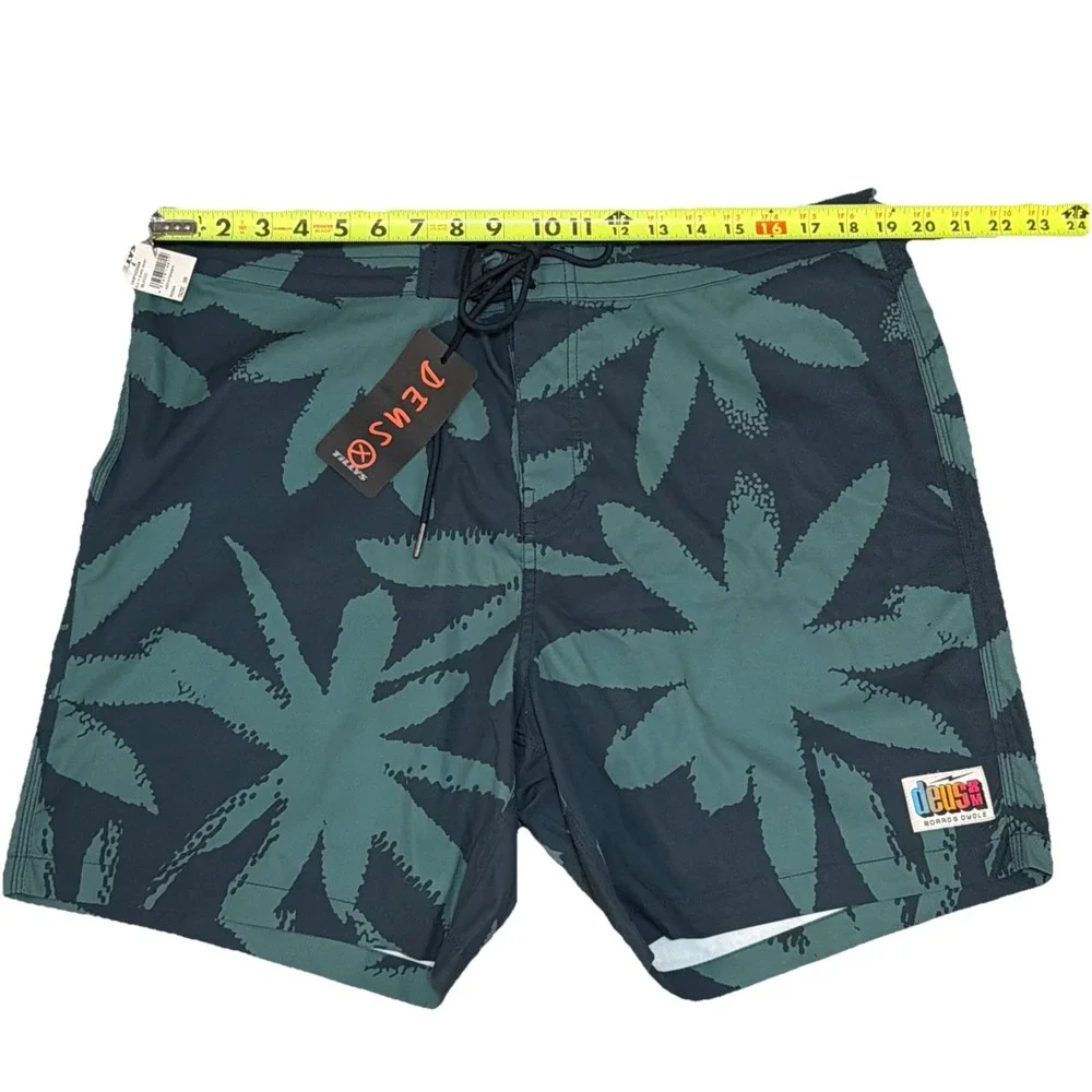 NWT Deus Ex Machina Board Short Swim Trunk Men 38x7 Hot Coral Beach Surf Green